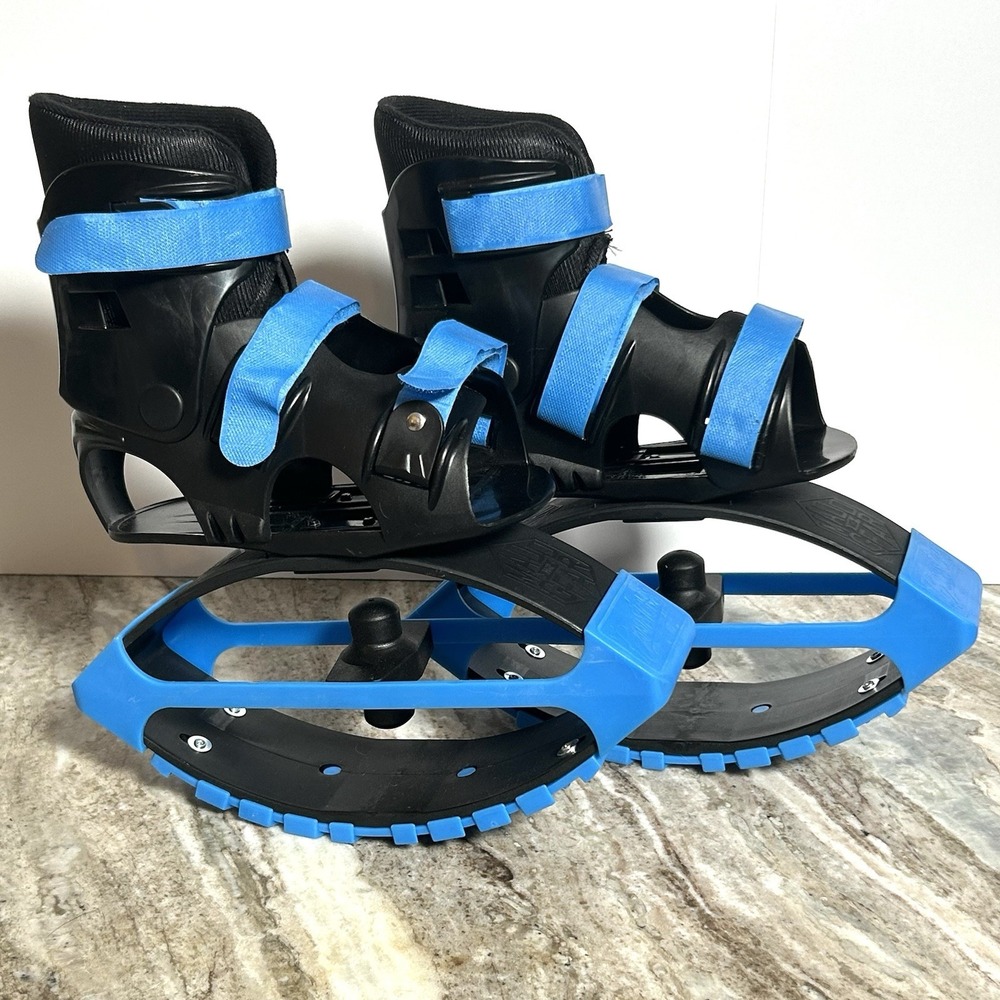 Madd Gear Boosters Kids Bouncy Footwear Blue Adjustable Jumping Boots Ages 5+